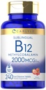 Carlyle B12 Vitamina 2000 mcg ← 240 Fast Dissolve Tablets ← Methylcobalamin sublingual ← Berry Flavor  Vegetarian, Non-GMO & Gluten Free Supplement