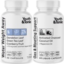 Altura de agua Away & Gas y Bloating – Diurético & Carbón para Alivio de Bloating – Apoyo para la retención de agua, piernas hinchadas " Bloating digestivo – Peppermint " Coconut Oil – 90 pastillas