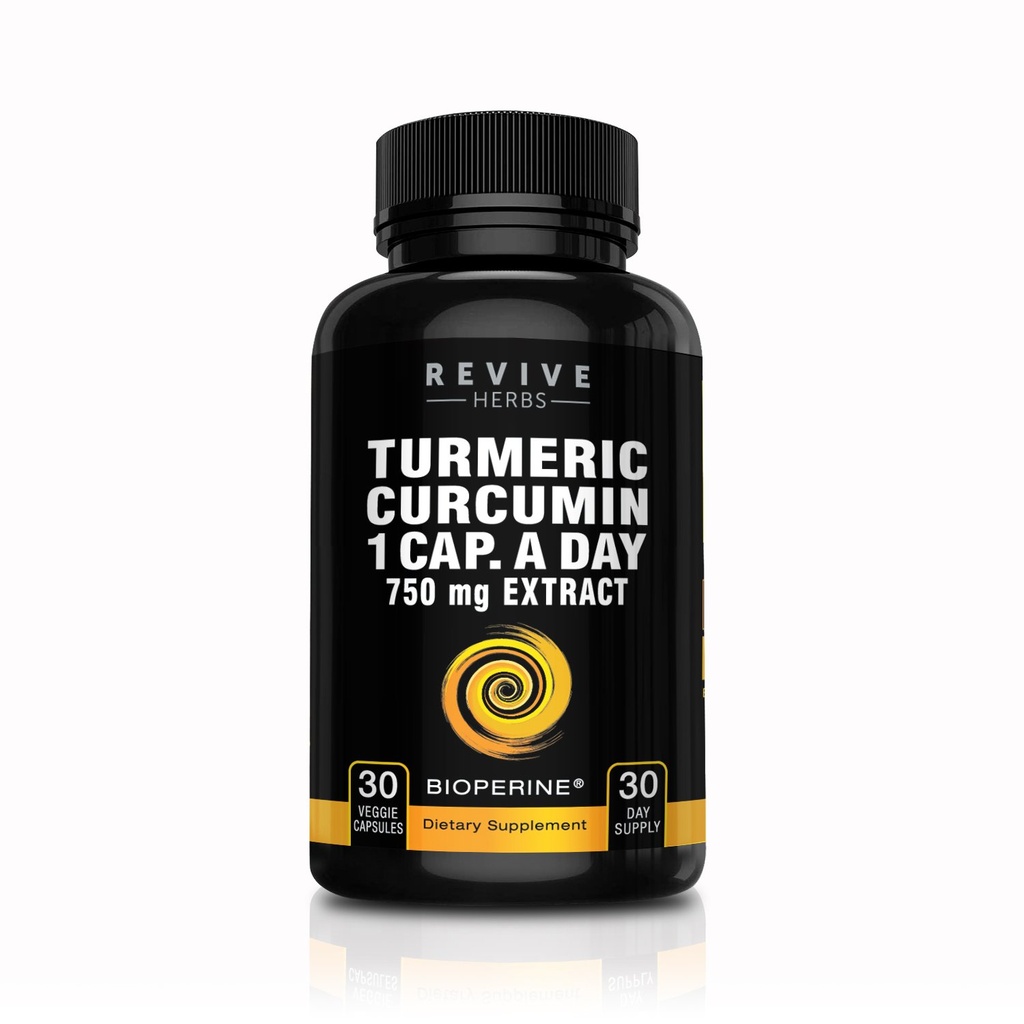 Curcumina pura Turmérica con Bioperina. Super Fuerza. One Capsule A Day. Veggie Turmeric Capsules con Pepper Negro. Soporte Conjunto Premium con Curcuminoides Estandarizados 95%.