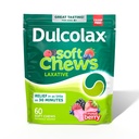 Dulcolax Saline Laxative Soft Chews, Gentle Constipation Relief, Mixed Berry Flavor, Magnesium Hydroxide 1200 mg, 60 Condes