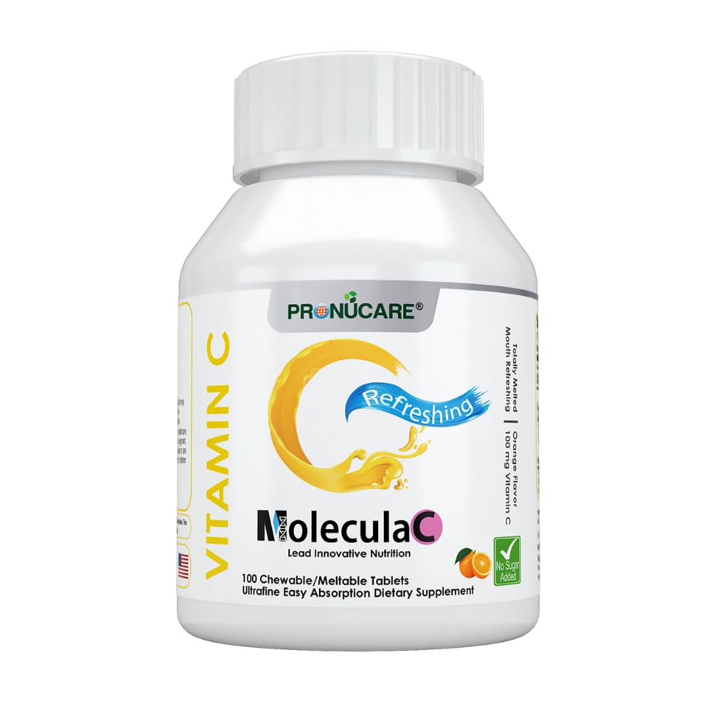 Vitamina C 100 mg Tablas de congelamiento bucal – Resolución lenta, liberación controlada " Absorción rápida, Naranja natural, Inmune, Antioxidante " , Libre de azúcar, 100 TC