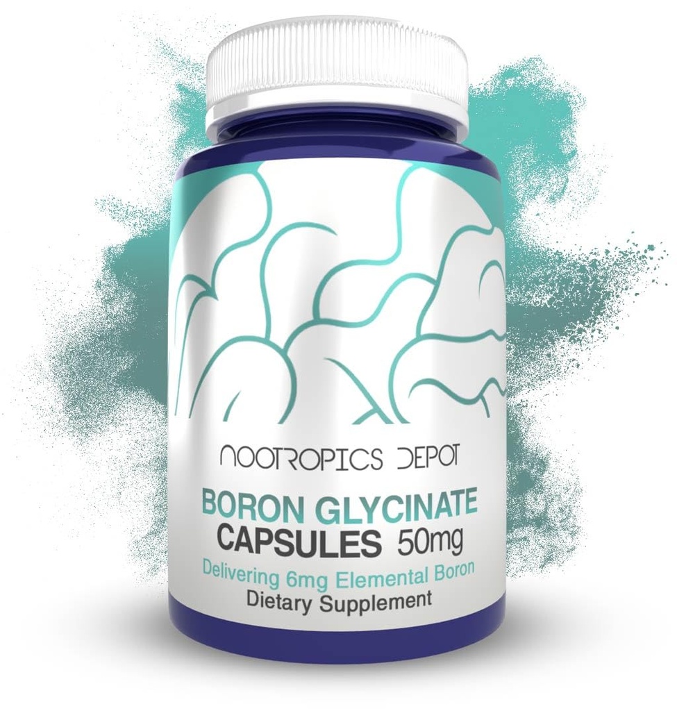 Nootropics Depot Boron Glycinate Capsules  50mg ← Entregando 6mg Elemental Boron ← Testosterone, Inflamación, Inmune, " Cognitive Support latitud 120 Conde