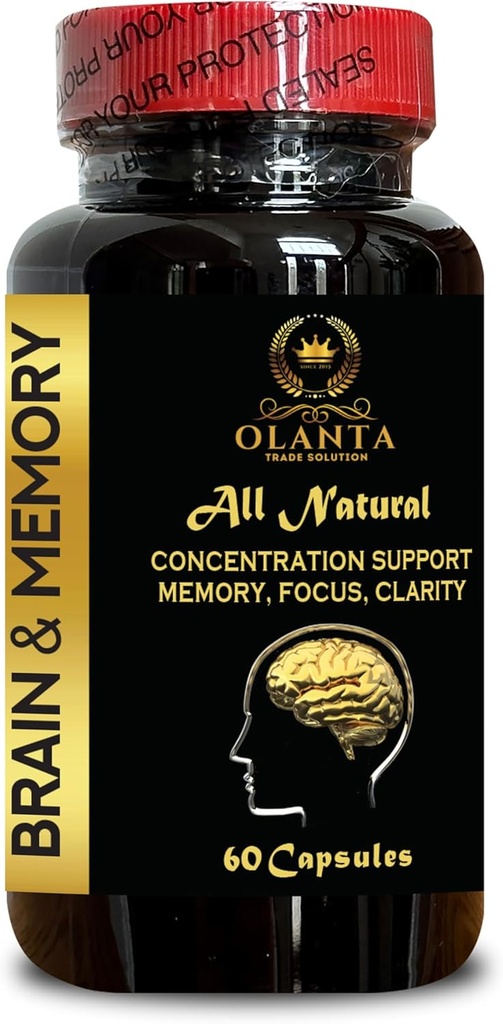 Suplementos de memoria cerebral - Concentración de memoria y claridad, Suplemento de memoria para adultos mayores, Suplemento de enfoque, mejora neuro - 1 botella 60 cápsulas