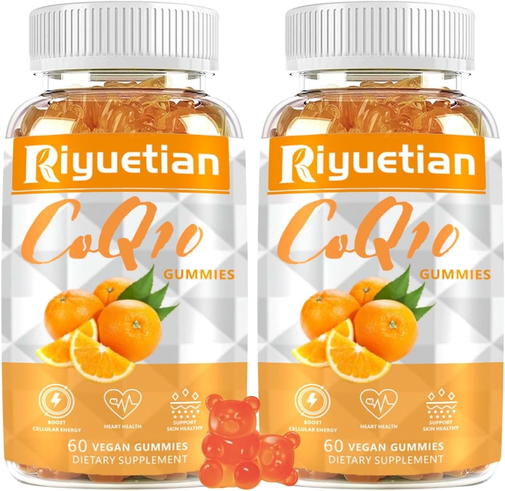 2 packCOQ10 Gummies - CoQ10 500mg + Omega-3 EPA/DHA + Magnesio Glycinate + Citrato Zinc, para apoyar la salud del corazón, la producción de energía, sistema inmunológico &amp; absorción mineral