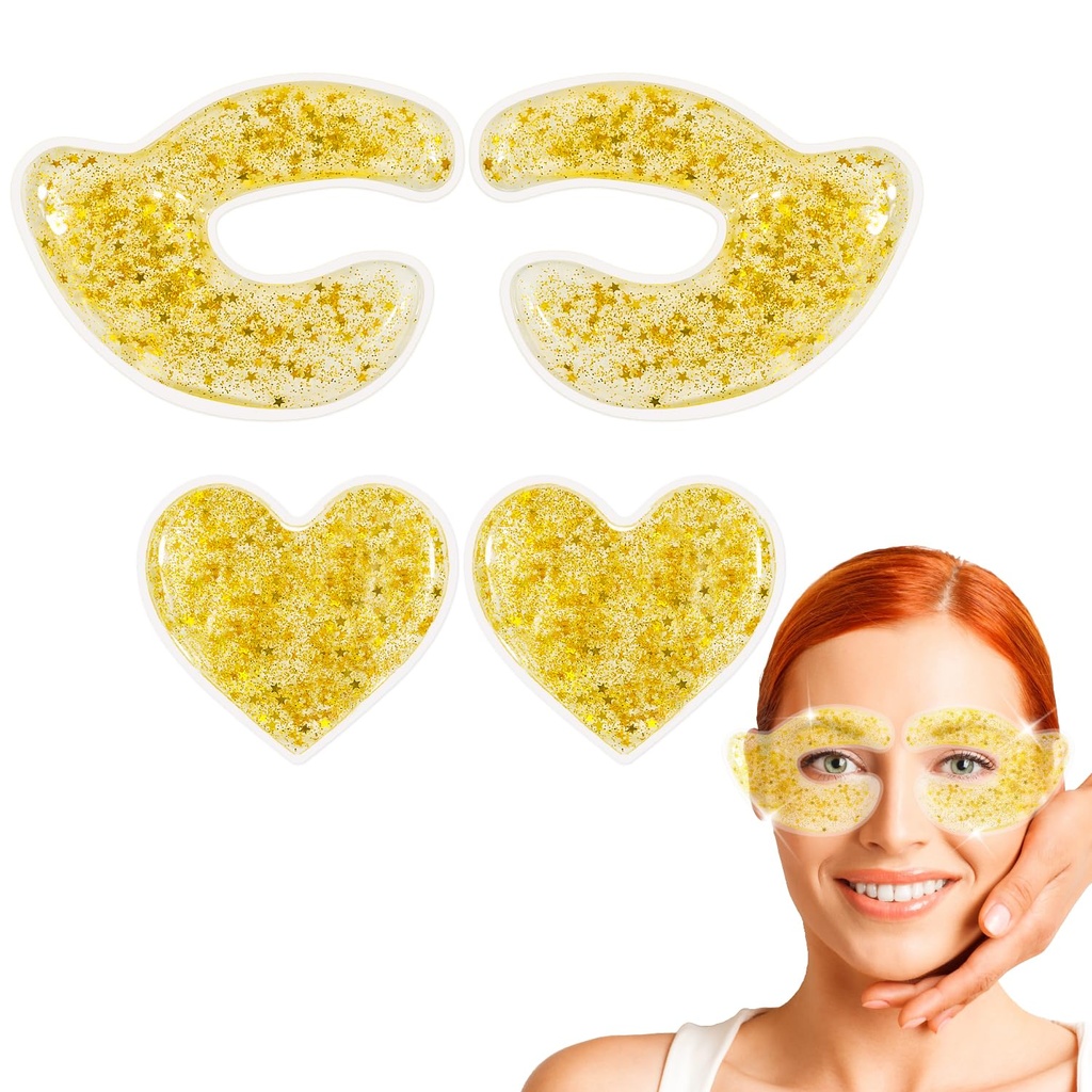 Reutilizable Gel Eye Pads - Cooling & Warming Eye Compress for Reducing Puffiness, Circles, Wrinkles & Redness - Pain Relief & Relax