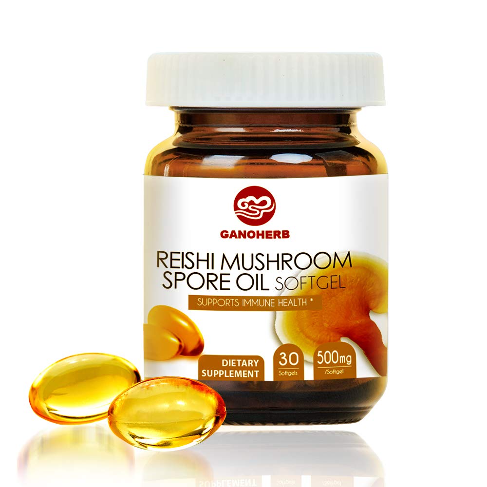 Organic Reishi Mushroom Spore Oil Supplement-USDA Ganoderma Lucidum Extract Capsule-Immune System Natural Energy for Wellness limitadaLiver Support-Vegan, Non-GMO Gluten Free, 30 Veggie Softgels