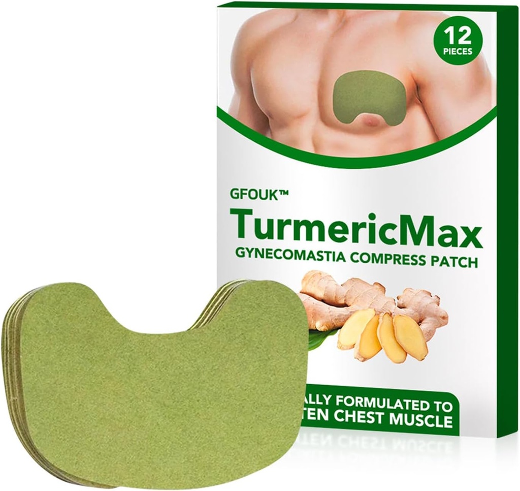 Ginecomastia Compress Patch - Crema de jengibre para hombres, apriete y escultura musculos de pecho con ingredientes naturales (1Pack)