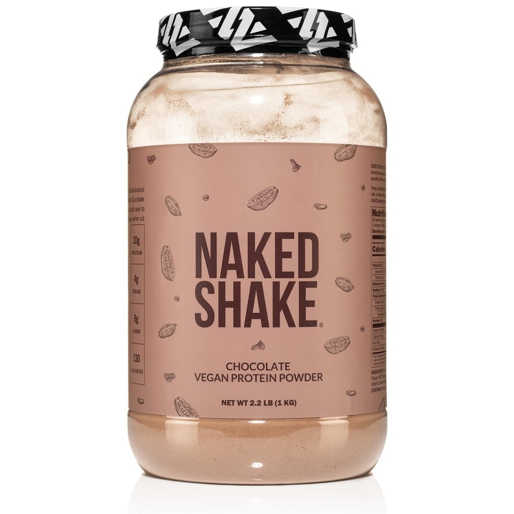 Afeitado desnudo - Chocolate Protein Powder - Afeitado de proteínas con aceite de Mct, libre de gluten, libre de soja, sin gmos o dulces artificiales - 30 piezas