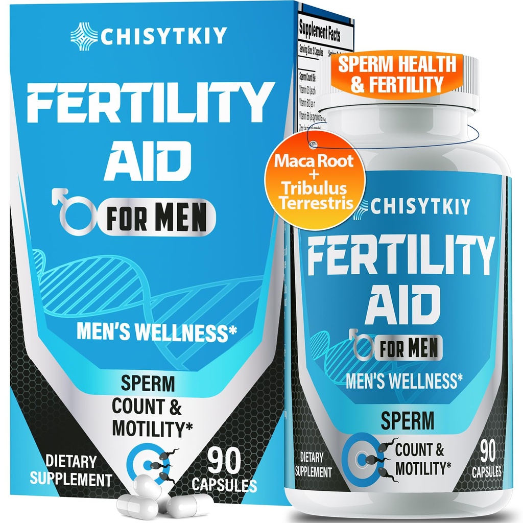 Suplementos de fertilidad masculina, Suplemento avanzado de fertilidad para hombres con cuenta de esperma óptima Motilidad " T-Level con Maca Root, Tribulus Terrestris, Zinc, CoQ10, Pre Concepción para Él, 90 caps