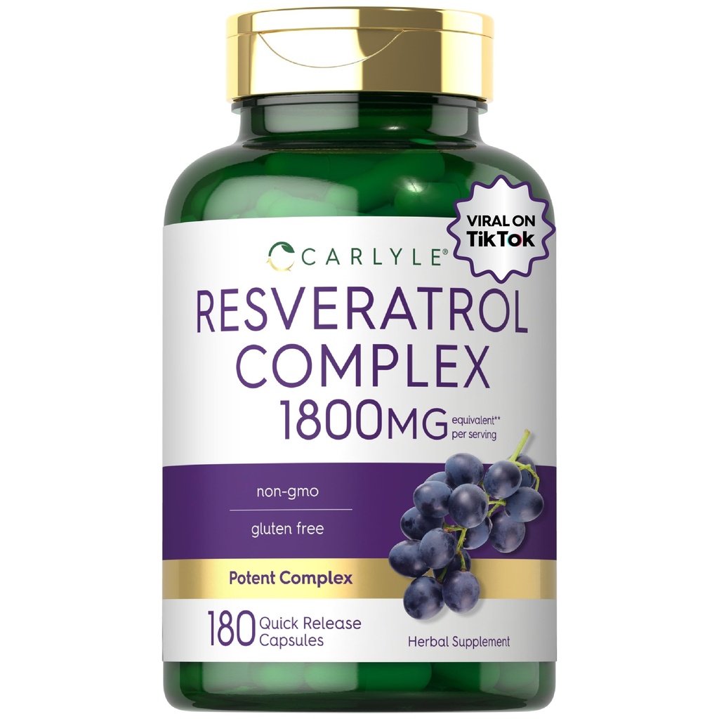 Carlyle Resveratrol Suplemento 1800mg Silencio 180 Capsules
