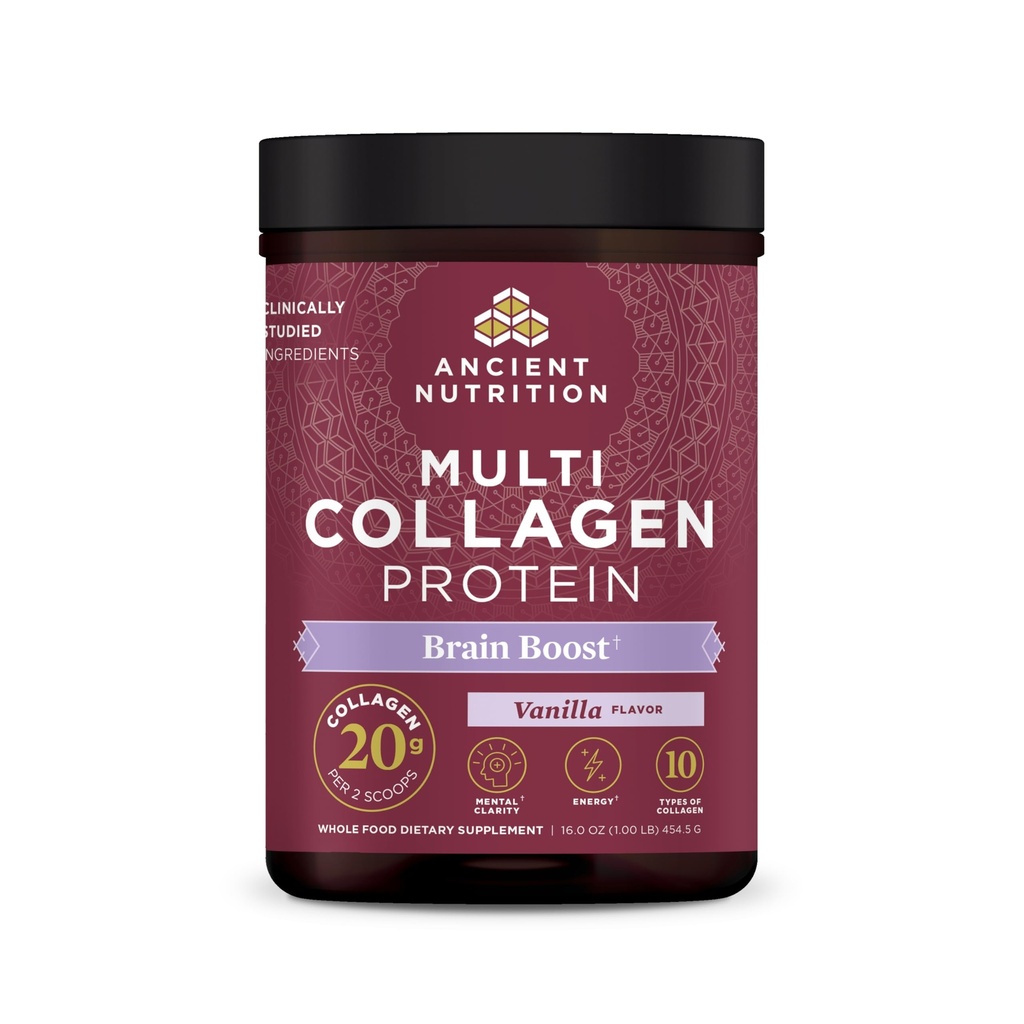 Proteína de polvo de colágeno antiguo, Proteína multi colágeno, Péptidos de colágeno hidrolizado Apoya la piel y las uñas, Suplemento conjunto (Brain Boost, 45 Servimientos)