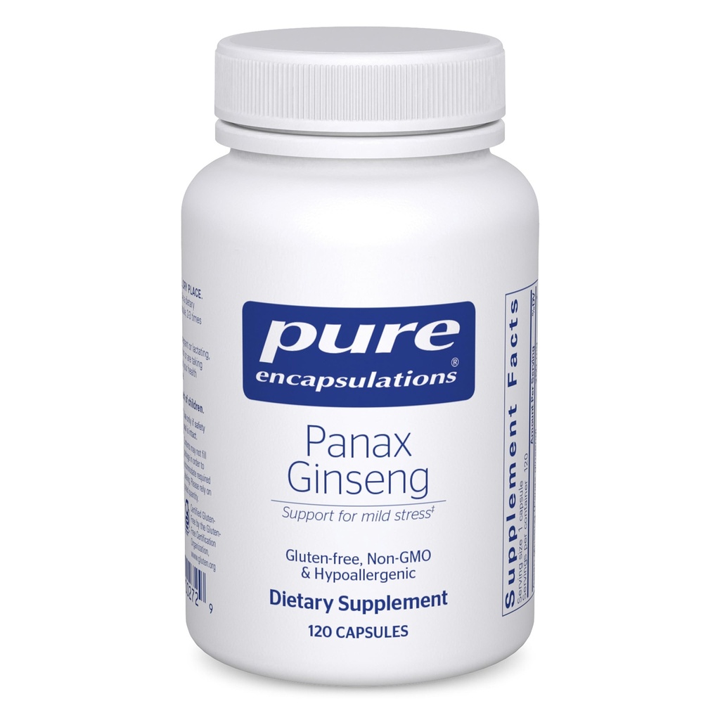 Encapsulaciones puras Panax Ginseng ← Suplemento hipoalergénico Ayuda al Cuerpo Adaptarse a la Estrés Física Ocasional*  120 Capsules