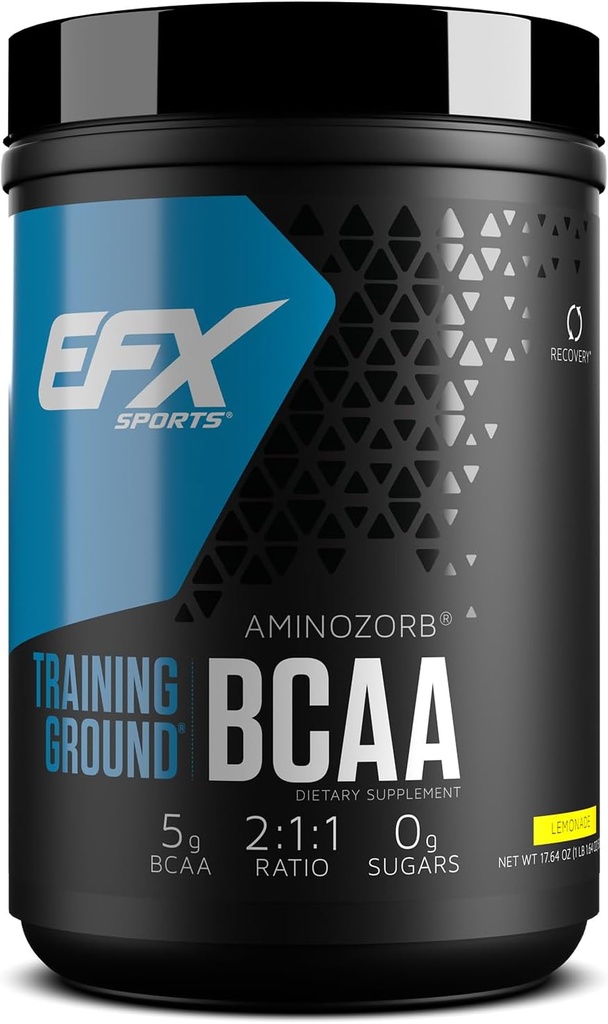 EFX Sports Training Ground BCAA  preserve Fully Stable, Highly Soluble Amino Acids Supplement TEN Pre, Intra, or Post Workout ← Sugar Free TEN 500 Grams (Lemonade)