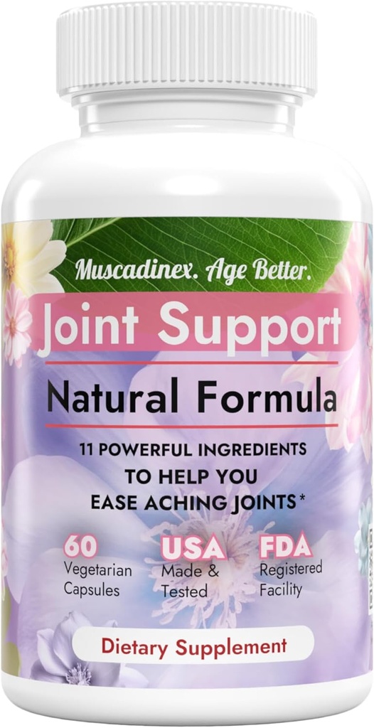 Suplemento conjunto de apoyo. 11 Ingredientes. 60 cápsulas. USA Made. Suplemento Turmérico con Quercetina, Bromelain, Glucosamine Chondroitin, Metionina, Ginger, Boswellia
