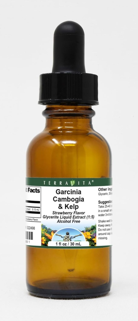 Garcinia Cambogia " Kelp Glycerite Liquid Extract (1:5) - Strawberry Flavored (1 oz, ZIN: 522498) - 3 Pack