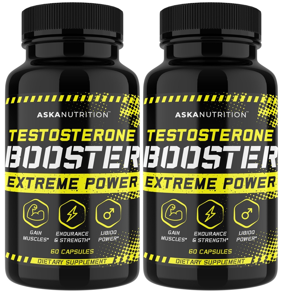 Booster de testosterona para hombres - Male Enhancing Supplement with Horny Goat Weed & Tongkat Ali - Muscle Builder Ampliación píldoras - Natural Test Booster Aumento del deseo, energía, resistencia, Libido (2 PACK)