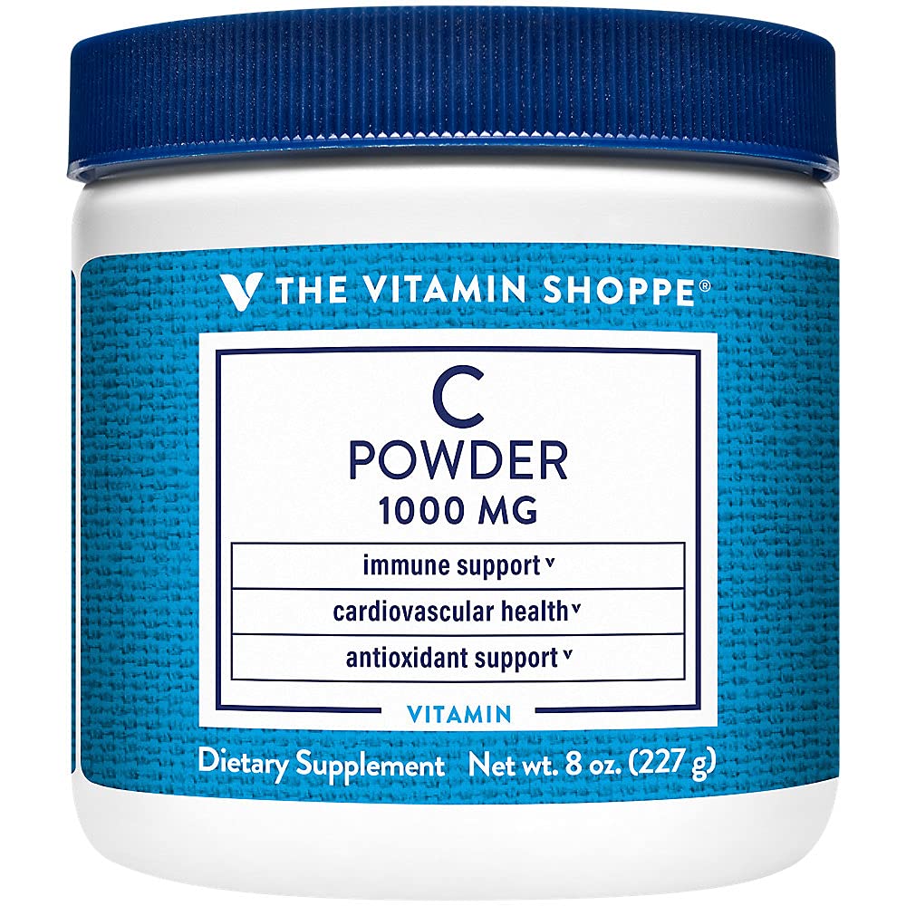 La vitamina Shoppe Vitamina C Powder 1000MG, Antioxidante que soporta la salud inmune y cardiovascular (8 onzas de pólvora)
