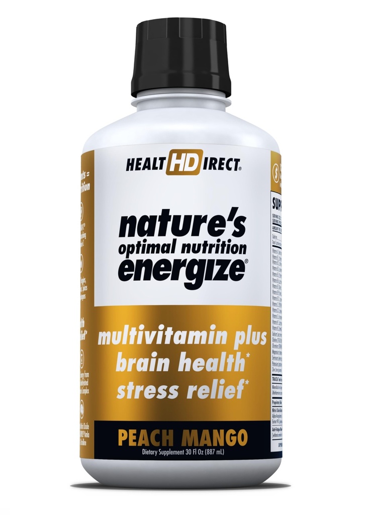 HEALTH DIRECT - La Nutrición Optimal de la Naturaleza Energiza Superalimentos Multivitamínicos Líquidos - 140+ Nutrientes - Claridad Mental y Energía - Apoyo Cardiovascular Immune – 30 Servimientos – Mango Peach