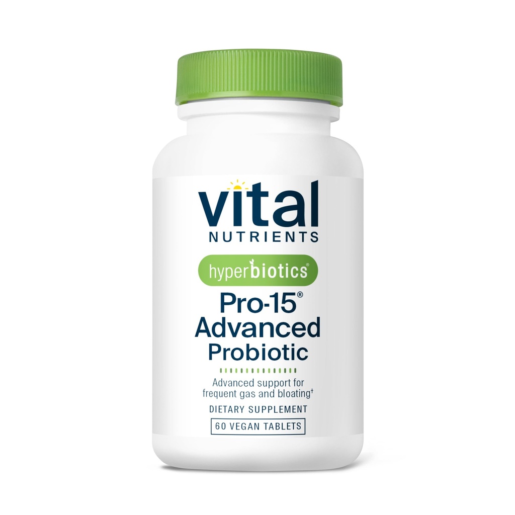 Hiperbióticos Nutrientes Vitales Pro-15 Probióticos Avanzados para Mujeres y Hombres TENIDO 15 Estrenos + Kiwifruit TEN clínicamente Estudiados Probióticos Diarios para la Salud Digestiva, Gas, " Bloating TEN 60 Tablas Vegan