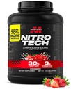 Muscletech Whey Protein Powder (Strawberry, 4 libras) - Nitro-Tech Ultimate Muscle Building Formula with Whey Protein Isolate - 30g of Protein, 3g of Creatine &amp; 6.8g de BCAA - Packaging May Vary