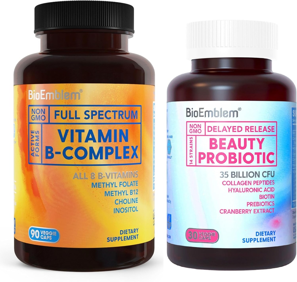 BioEmblem Beauty Probióticos para Mujeres y Vitamina B-Complex