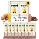 Send Bars Plant-Based Vegan Healthy Protein Bars, With Greens (Peanut Cacao Crunch, 8 Bars) – Only Real Ingredients, Zero Added Sugar, Gluten-Free, Dairy-Free