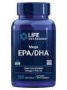 Prórroga de la vida Mega EPA/DHA, ácidos grasos Omega-3, Salud del corazón " , No Gluten-Free, 120 softgels