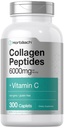 Horbäach Collagen Peptides 6000mg ← 300 píldoras de Caplet Silencio con Vitamina C ← Suplemento de Collagen Hidrolyzed