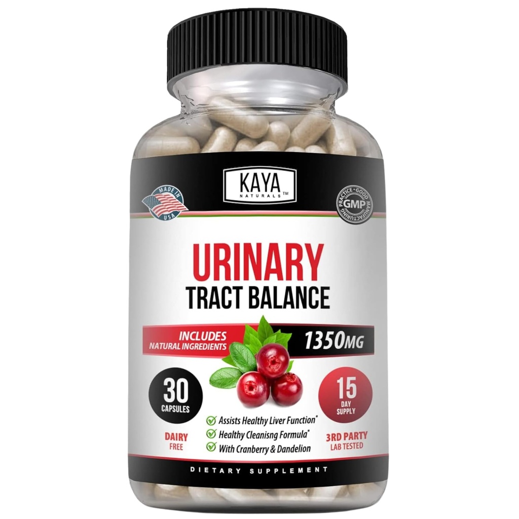 Kaya Naturals - D-Mannose - UT Cleanse &amp; Bladder Health - Made with Cranberry, Hibiscus & Dandelion Root - D Mannose Capsules Cranberry Suplemento - 30 Veggie Capsules