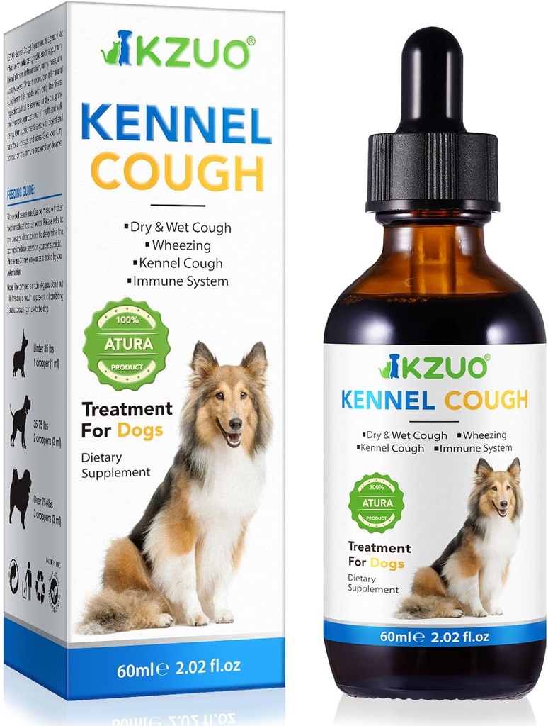 Tratamiento de tos de perro - Cajones de tos para perros, suplemento de tos 100% natural para perros, suplemento de alivio de la alergia para perros, gotas herbales para todas las razas