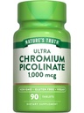Verdad de la naturaleza Ultra Chromium Picolinate 1000mcg ← 90 Tablets ← Vegan, No Gluten Suplemento gratuito