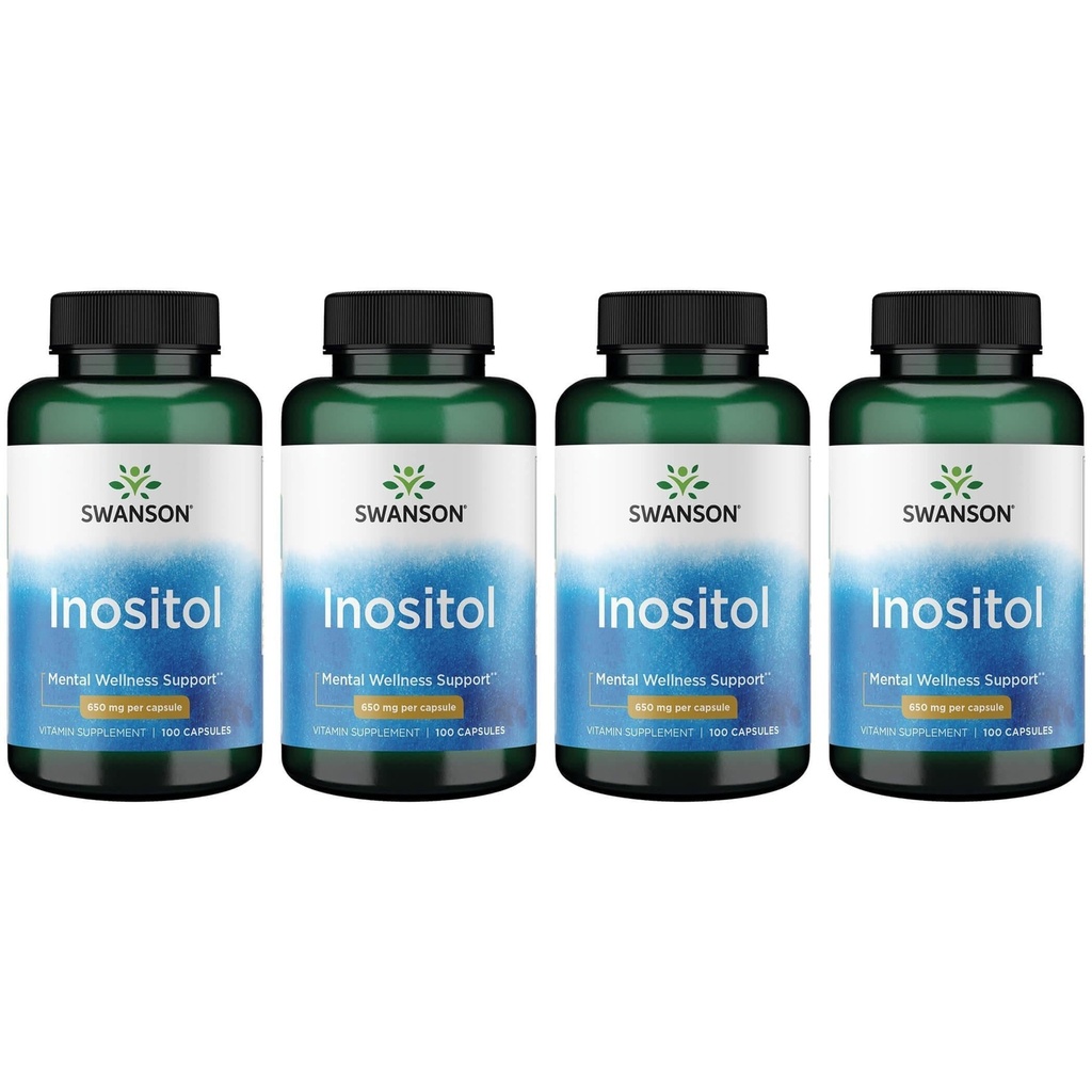 Swanson Inositol 650 Milligrams 100 cápsulas (4 paquete)