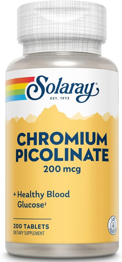 Solaray Chromium Picolinate Tablets, 200 mcg