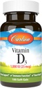 Carlson - Vitamina D3, 1000 UI (25 mcg), Bone Health, Muscle Health, Cholecalciferol, Suplementos de vitamina D, Vitamina D3 Soft Gels, 100 Softgels