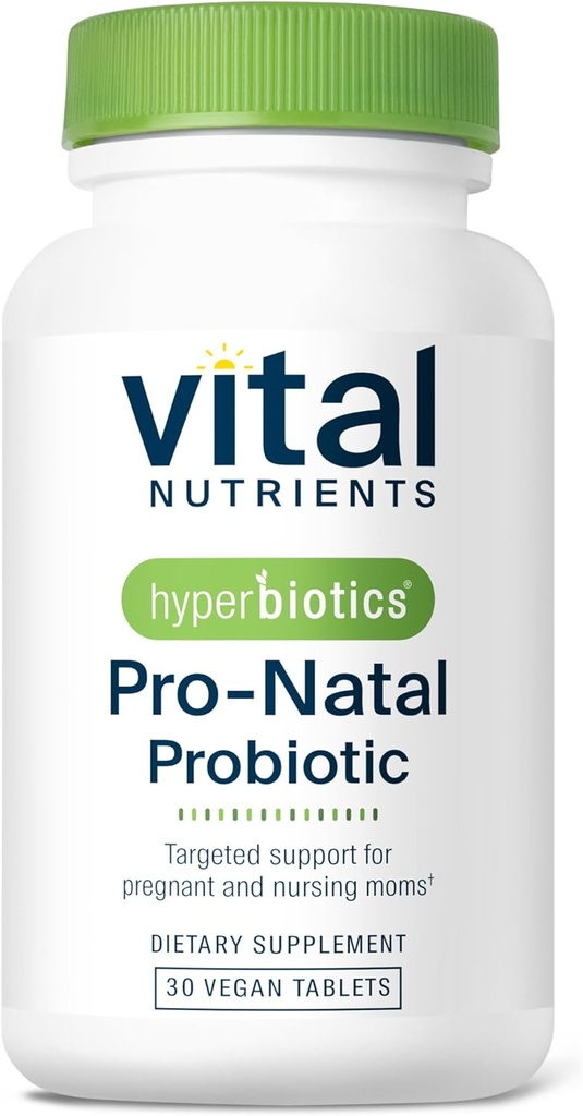 Hiperbióticos Nutrientes Vitales Probióticos Prenatales Pro-Natales para Mujeres TENIDO Apoyo para Nausea Ocasional, Bloating, y Gas Silencio Vegan Probiótico para Mujeres TEN Gluten, Dairy, Soy Gratis TEN 30 Tablets