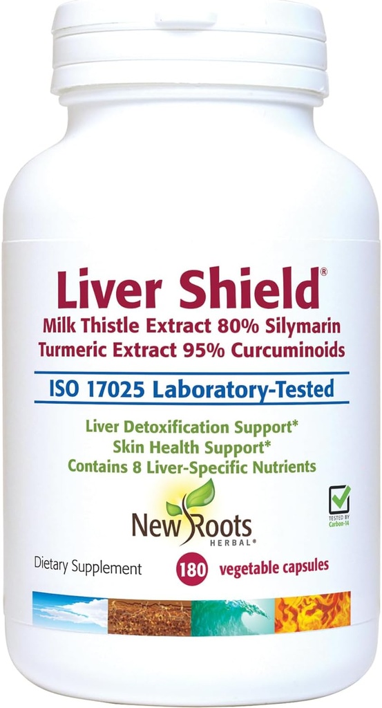 NEW ROOTS HERBAL Liver Cleanse Detox &amp; Repair Supplement, 8-in-1 Formula of Milk Thistle, Curcumin, Artichoke, Dandelion, Red Beet, Radish, Schizandra, Fatty Liver Support (180 cápsulas)