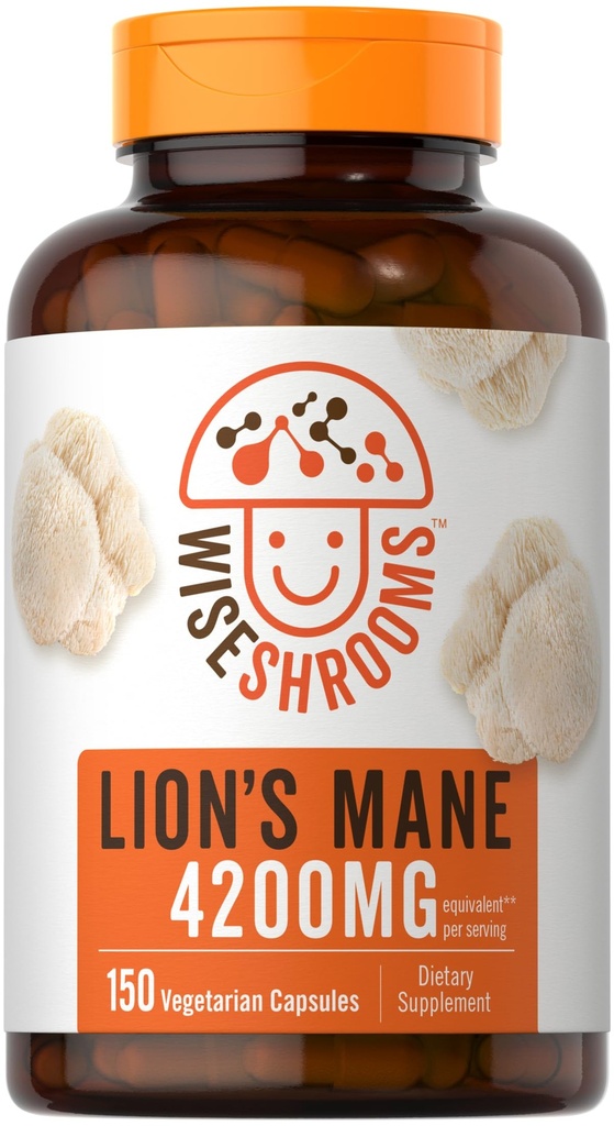 Carlyle Lions Mane Supplement Capsules 4200 mg  150 Cuenta peru Vegetarian, Non-GMO, Gluten Free ← Wiseshrooms