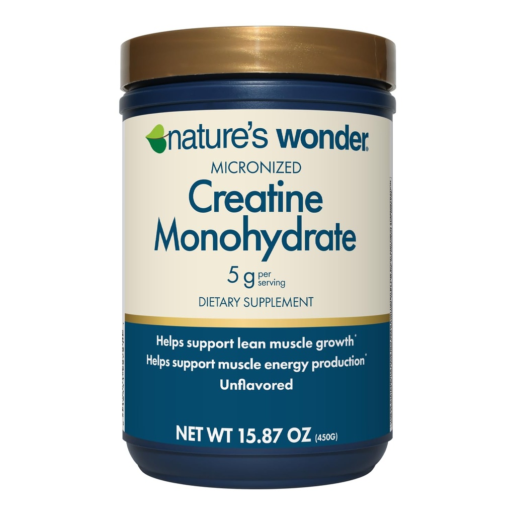 Monohydrate Powder 5g, Muscle Health, Muscle Energy Production, No Lactose, 5g of Micronized creatine Powder per Serving, 450G, 90 Servings