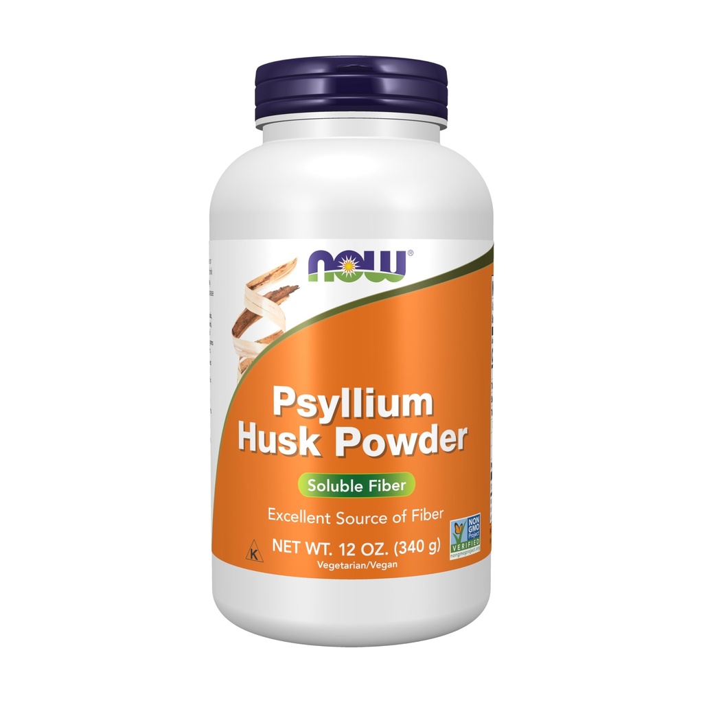 AHORA Suplementos de alimentos, Psyllium Husk Polvo, Proyecto no GMO Verificado, Fibra Soluble, 12 onzas