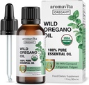 Aceite de orégano silvestre orgánico - 100% Aceite de orégano orgánico sin diluir puro con 86-90% Carvacrol, Immune Support - Planta base, Suplemento herbal - Vegan, No GMO, Gluten Free, 1fl.oz/30ml