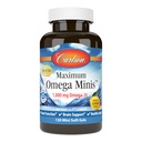 Carlson - Máximo Omega Minis, 1000 mg Omega-3s, Función cardíaca, Apoyo cerebral " Envejecimiento saludable, Lemon, 120 Mini Softgels