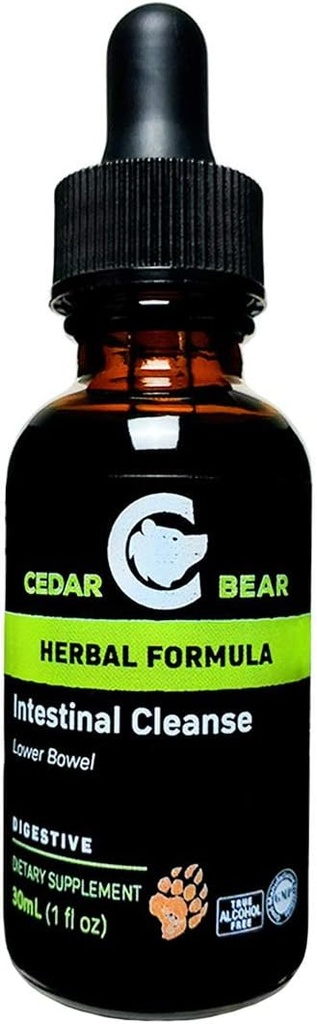 Cedar Bear Intestinal Limpiar un Suplemento Herbal Líquido que Modera El Medio Ambiente del Sistema Digestivo, Permitiendo Flora Beneficial a Flourish 1 Fl Oz