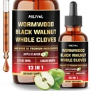 13in1 Wormwood Liquid Drops - 1900mg Black Walnut Wormwood Liquid Extract with Whole Cloves &amp; Más - 60 Day Supply - 2 Fl Oz