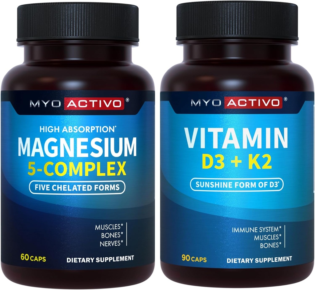 Complejo de magnesio 5 en-1 y vitamina D3 K2