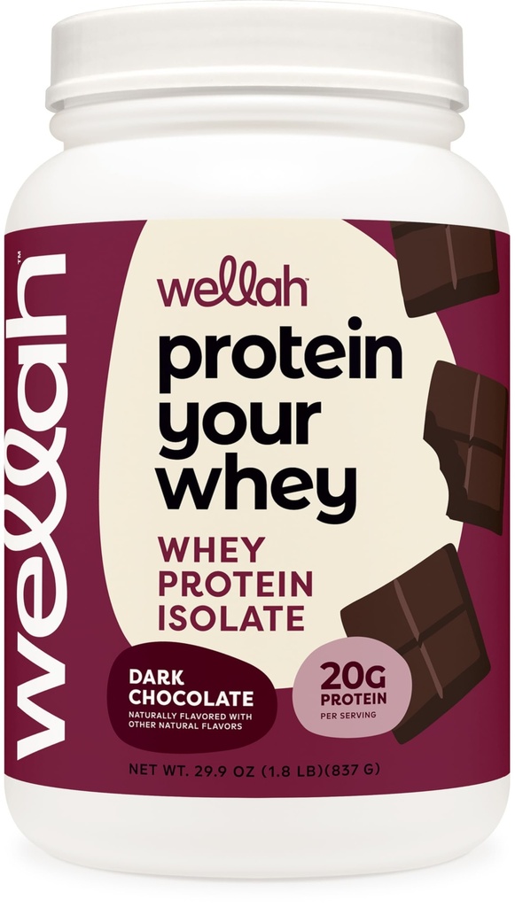 Wellah Protein Your Whey (30 Servings, Chocolate Oscuro) - Whey Protein Isolate Protein