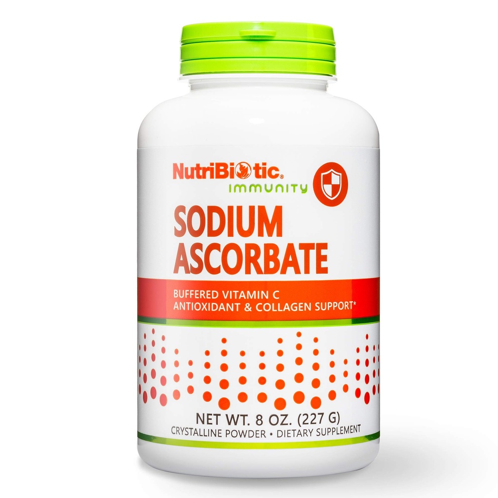 NutriBiotic - Sodium Ascorbate Buffered Vitamin C Powder, 8 Oz peru Vegan, Non Acidic &amp; Easier on Digestion Than Ascorbic Acid ← Essential Immune Support " Antioxidant Supplement TEN Gluten " GMO Free