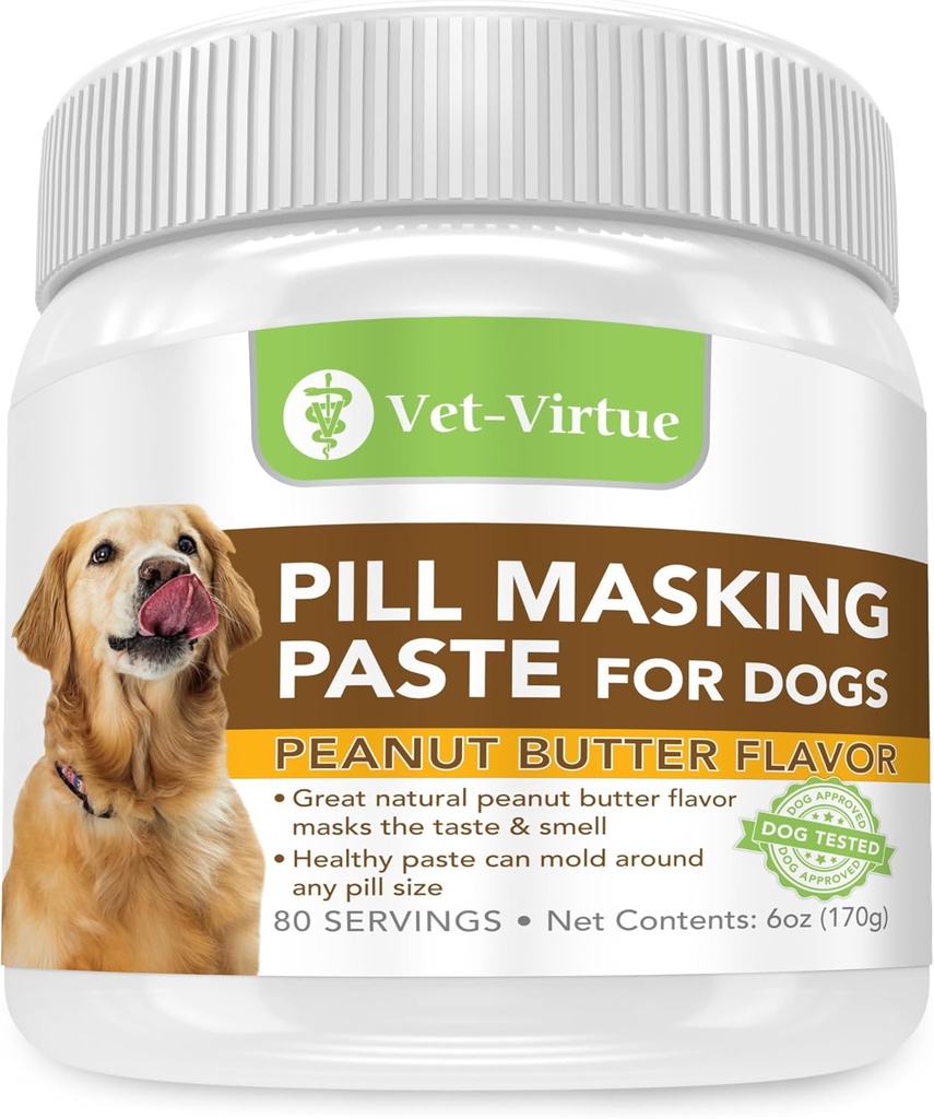 Pill Masking Paste for Dogs, Peanut Butter Flavor - Perfect Pet Medicine Treats to Hide Pills, Medication & Capsules, with Natural Ingredients &amp; Packed with Flavor Dogs Love