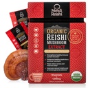 Orgánica Reishi Mushroom Extract Fruiting-Body Powder 35% Beta Glucan – 100% Pura, Premium y Orgánica – 30 Servings–Ganoderma Lucidum, Lingzhi, Tea