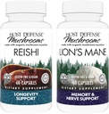 Host Defense Bundle con Reishi Capsules, 60 Conde & Lion's Mane Capsules, 60 Conde - Apoyo al Corazón & Immune Health - Apoyo a la salud cerebral, memoria & Focus*