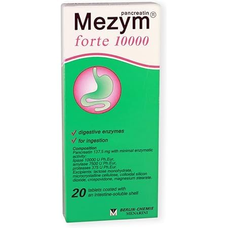 Grace nnvg Mezym Forte 10000, 20 Tablets (Suplemento Diario, Pancreatin Enzymes for Digestion Support)